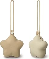 Moonkie Dummy Case 2 Pack Silicone Pacifier Holder Box Croissant Sand