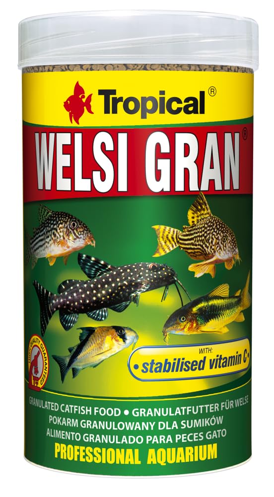 Tropical Welsi Gran granules for bottom feeding ornamental fish, pack of 1 x 1 litre