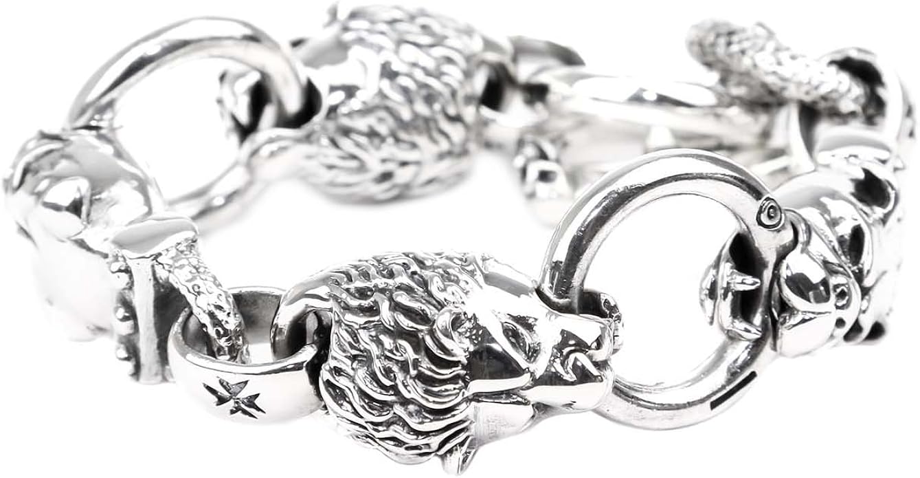 Amazon ジナブリング Jina Bring ブレスレット シルバー925 ライオンとファイティングブル ブレスレット メンズ レディース ブレスレット 通販