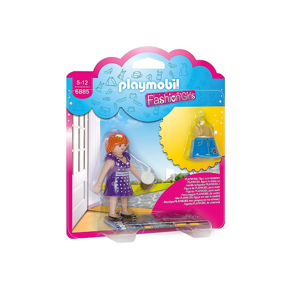 Playmobil 6885 City Fashion Girl with Changeable Clothing, Fun Imaginative Role-Play, PlaySets Suitable for Children Ages 4+