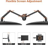 Amazon Basics Adjustable Dual Computer Monitor Arm Mount Holds Monitors Up To view 3