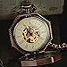 Watch,Mens Pocket Watch,Classic Skeleton Steampunk Mechanical Automatic Hand Wind Watch