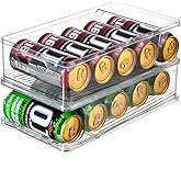 Xicennego 2-Tier Large Stackable Soda Can Organizer for Refrigerator - For Tall Cans of 500ml/17oz - Fridge Can Organizer Dispenser, Beverage Can Holder for Refrigerator, Pantry, Cupboard