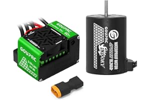 GOUP RC GOUPRC S3650 4300KV Brushless Motor 3.175mm Shaft with Upgrade 60A ESC Electric Speed Controller Combo Set for 1/10 RC Car Truck (4300KVMotor+60A Brushless)