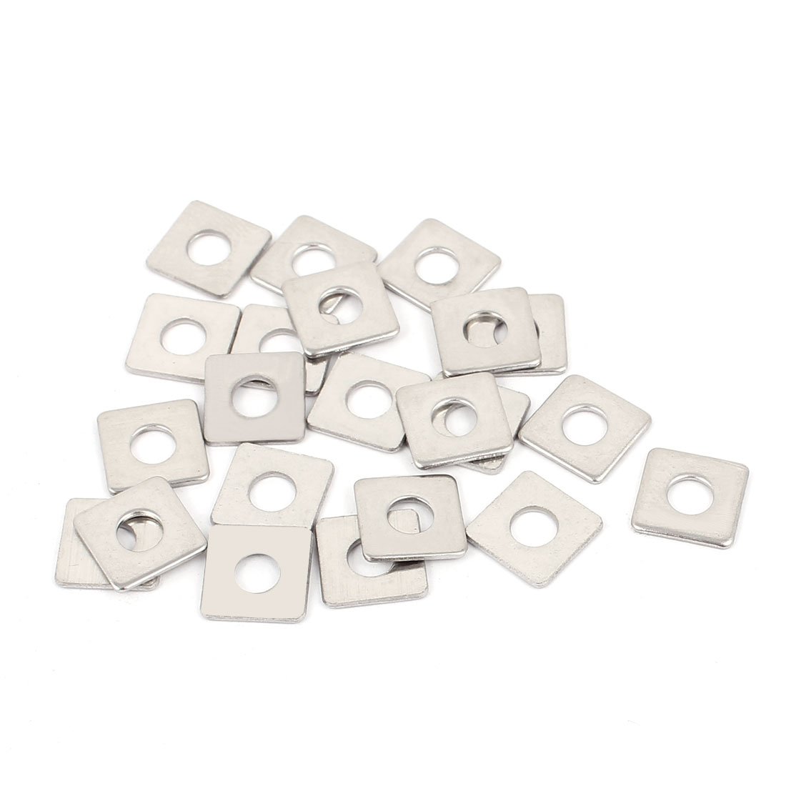 Sourcingmap M4 x 10mm Square Stainless Steel Flat Repair Plate Silver Tone 20pcs