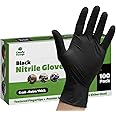Black Nitrile Disposable Gloves 6 Mil. Extra Strength Latex & Powder Free, Chemical Resistance, Textured Fingertips Gloves