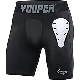 Youper Elite Youth Boys Compression Shorts with Protective Athletic Cup, Sliding Underwear for Baseball & Football