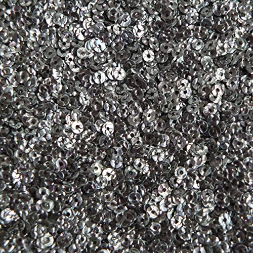 3mm Sequins Flat Round Charcoal Gray Lizard Snakeskin Texture Opaque Effect. Made in USA