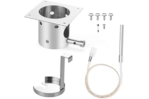 BBQ-YUMMY Stainless Steel Fire Burn Pot and Hot Rod Ignitor Kit for Traeger and Pit Boss,Camp Chef Pellet Grills, Heavy Duty Fire Pot Burner Pot Pellet Grill Replacement Parts with Ash Remover, Screws and Fuse
