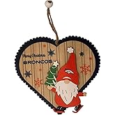 FOCO NFL Denver Broncos Wooden Gnome Heart Ornament – Officially Licensed Holiday Decoration