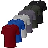 6-Pack Boys Athletic T-Shirts Quick Dry Short-Sleeve Tops Youth Moisture Wicking Running Sports T-Shirts(4-18 Years)