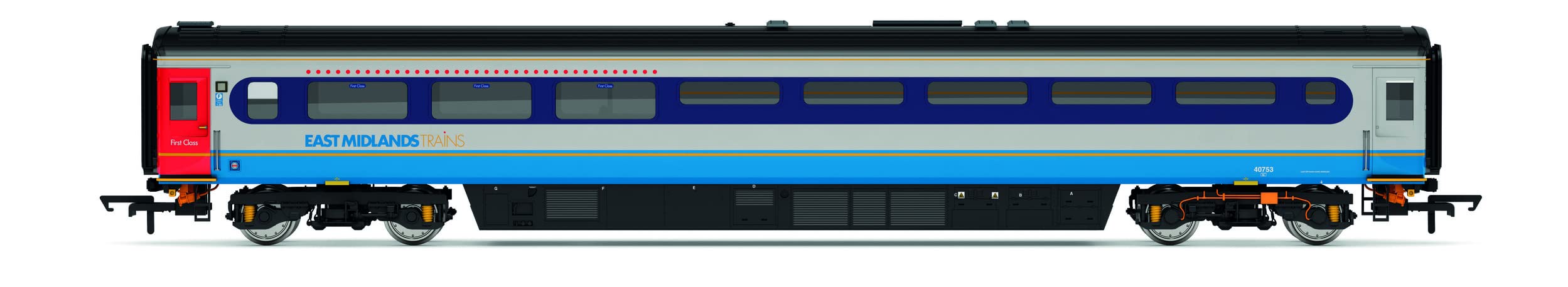 Hornby East Midlands MK3 Coach F 40753 TFKB - Era 10. Coaches & Coach Packs.,Blue