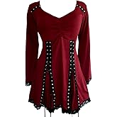 Dare to Wear Electra Corset Top: Gothic Punk Rock Steampunk Women's Tunic Shirt for Everyday Halloween Cosplay Concerts