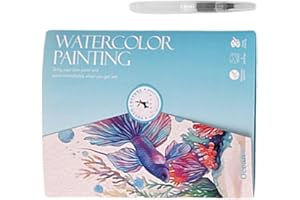 Watercolor Workbook, Beginner-Friendly Water Coloring Book, Including 12-Color Paint and Brush, Watercolor Painting Book, Chr