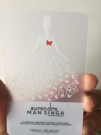Amazon Com Custom Business Card Printing 5000pcs 0 38mm Plastic Transparent Pvc Business Cards One Faced Printing Clear Frosted Surface 5000 Office Products