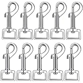 Swivel Snap Hooks, Lucky Goddness 10pcs Metal Heavy Duty Square Eye Clasp Buckle Trigger Clip Multipurpose- Best for Spring Pet Buckle, Key Chain for Linking Dog Leash Collar, Handmade Crafts Project