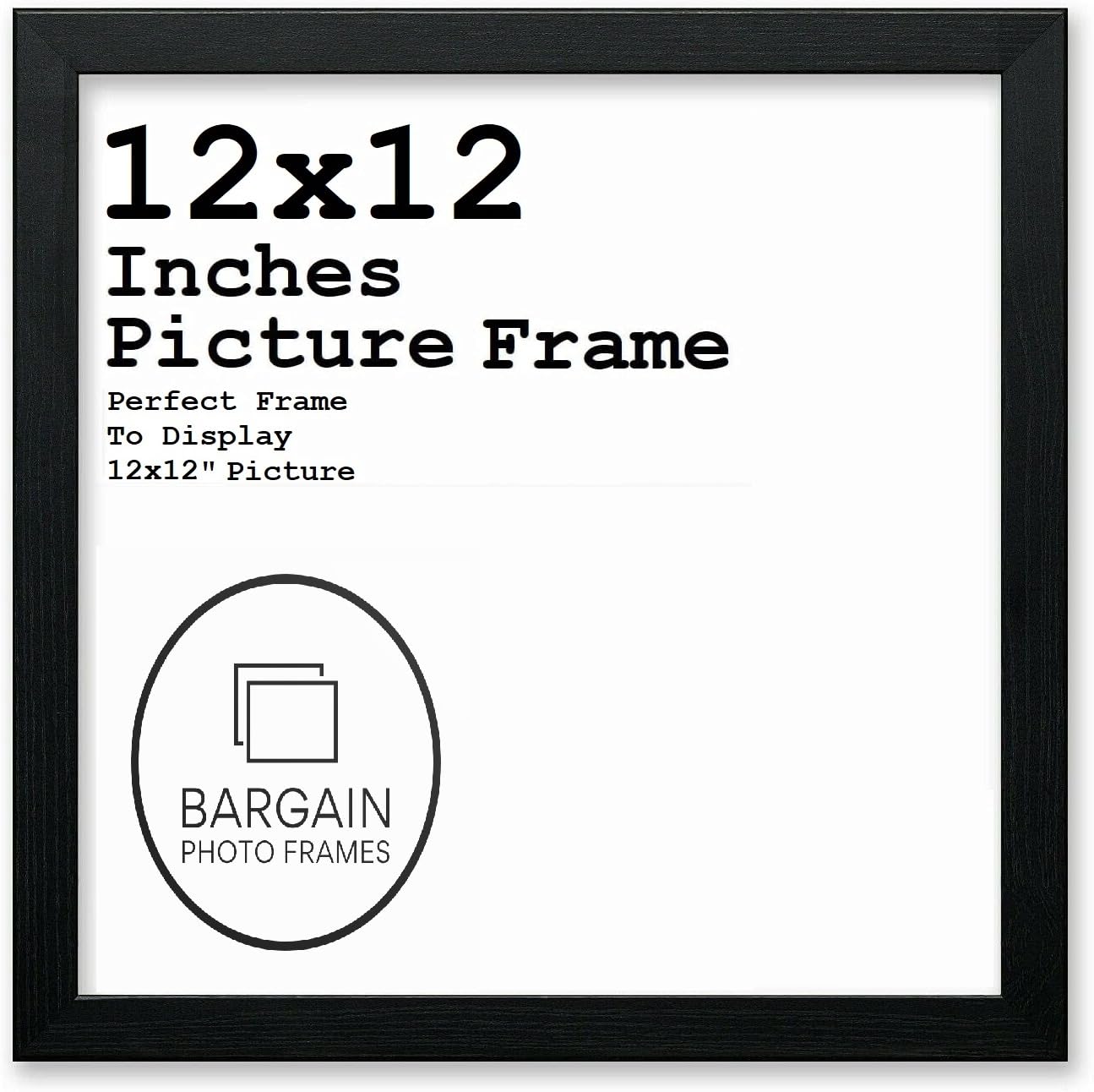 12x12 Inches Black Square Photo & Picture Frame Home Decor Poster Frame (12x12 Inches, Black)