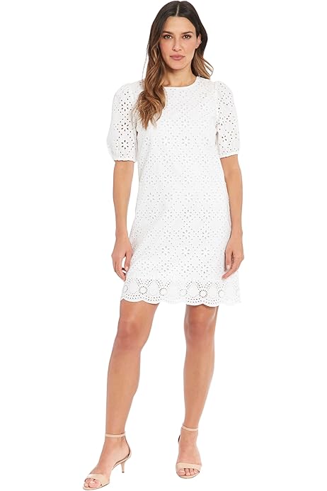 Shift Dress ELIZA J Women's Sleeveless Seersucker (Blue, Size