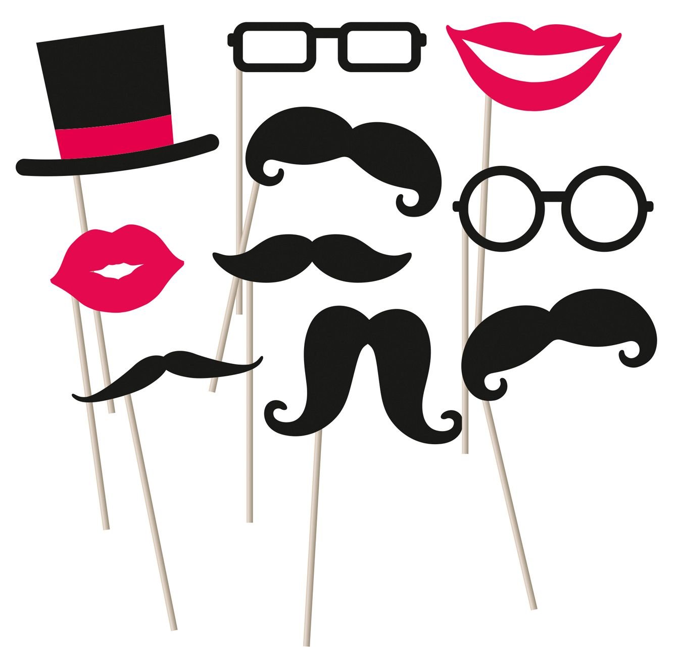 Amscan 998557 Photo Kit 10 Pieces Moustache