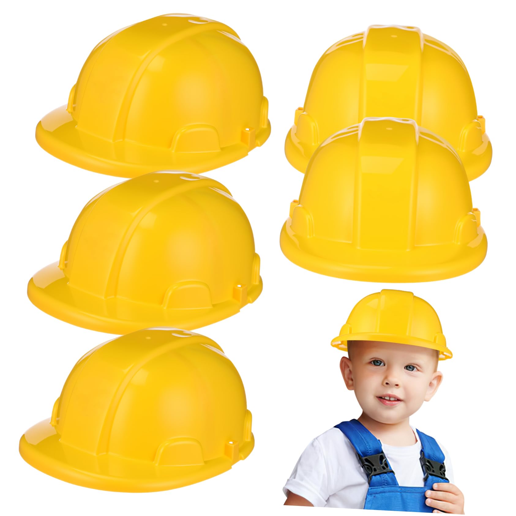 Toddmomy 5Pcs Kids Construction Hat Worker Caps Toy Childrens Builders Hat Party Hat Building Dress Up Hats