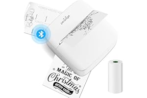 Mini Thermal Printer,Portable Sticker Printer for Phone, Wireless Bluetooth Photo Printer for Study Notes, Journals,Pictures,