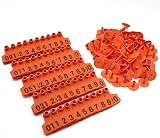 M.Z.A Numbered Ear Tags for Goats Pigs Cows Cattle 100 Pack Orange view 3