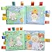 SPIEL Activity Fabric Soft Baby Cloth Books Crinkle Squeak Sound Sensory Interactive Educational Toys for Infants Toddlers Kids - 4 Packs Set