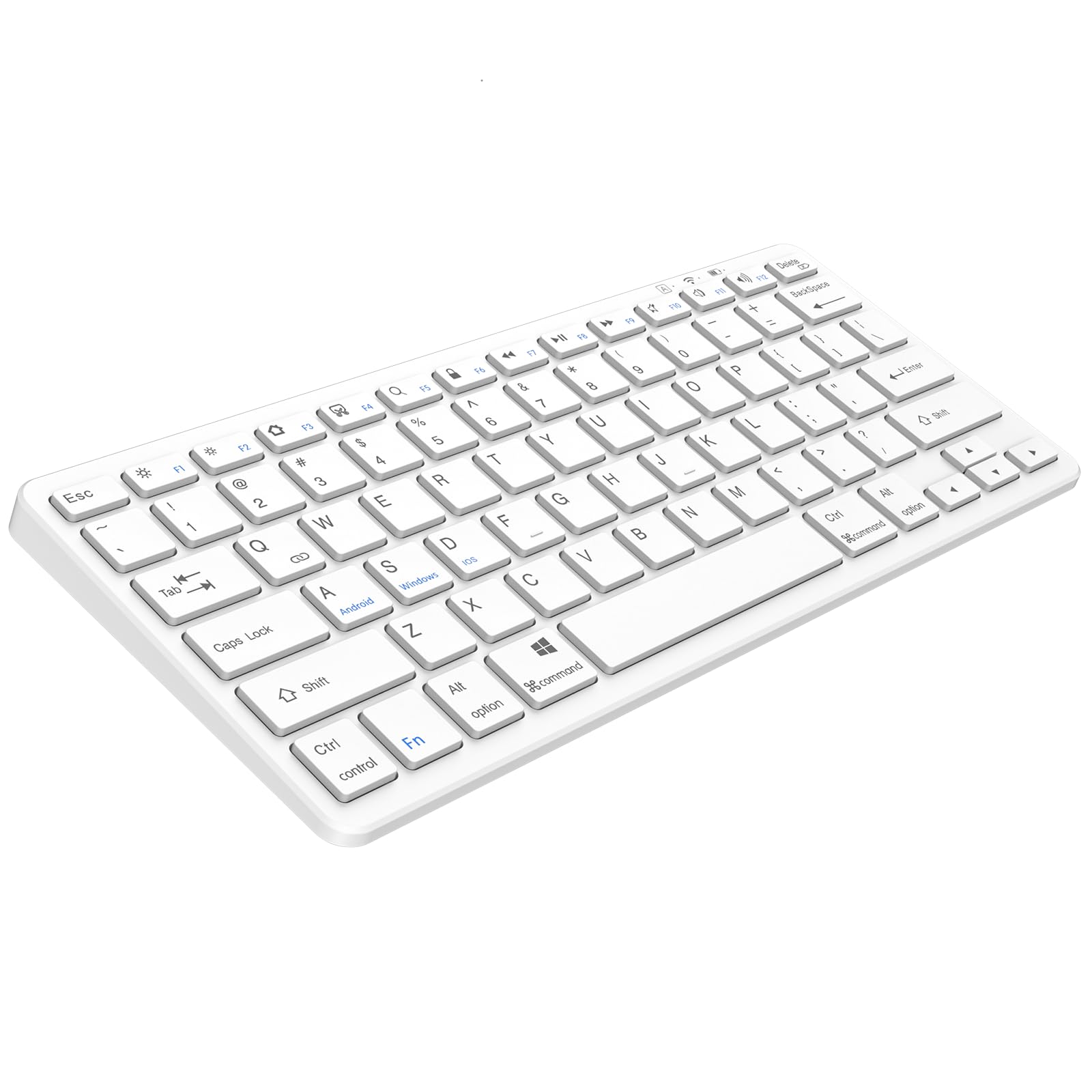 aMZCaSE Bluetooth Keyboard for iPad & Tablets - Wireless, Compatible with iPad 10.2''/9.7'', iPad Pro 11''/12.9'', Windows, iOS, Android - White