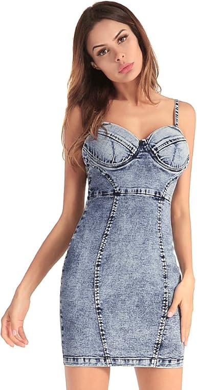 denim tight dress
