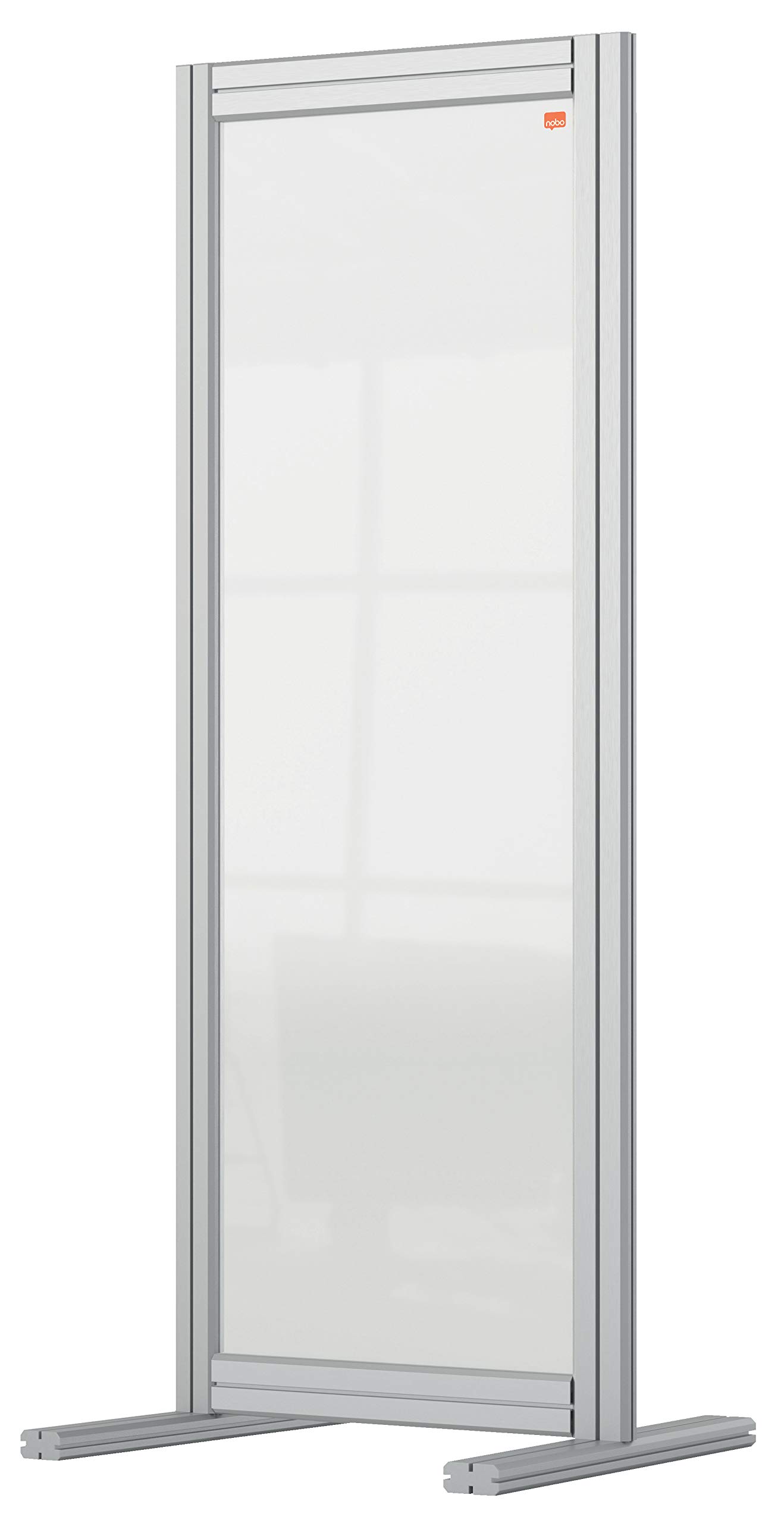 Nobo Clear Acrylic Desk Divider, 1m High, Free Standing Screen System, Premium Plus, 400 x 1000 mm, 1915494