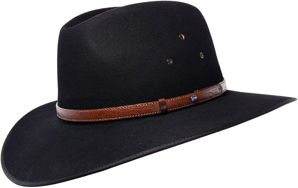 Akubra Coober Pedy Hat Black 64cm (indent) at Amazon Men’s Clothing