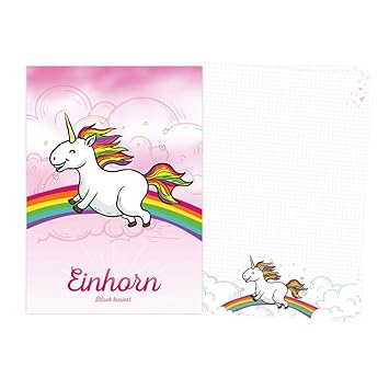 Trendaffe Dickes Einhorn Block Mit 50 Blatt Din A4 Kariert