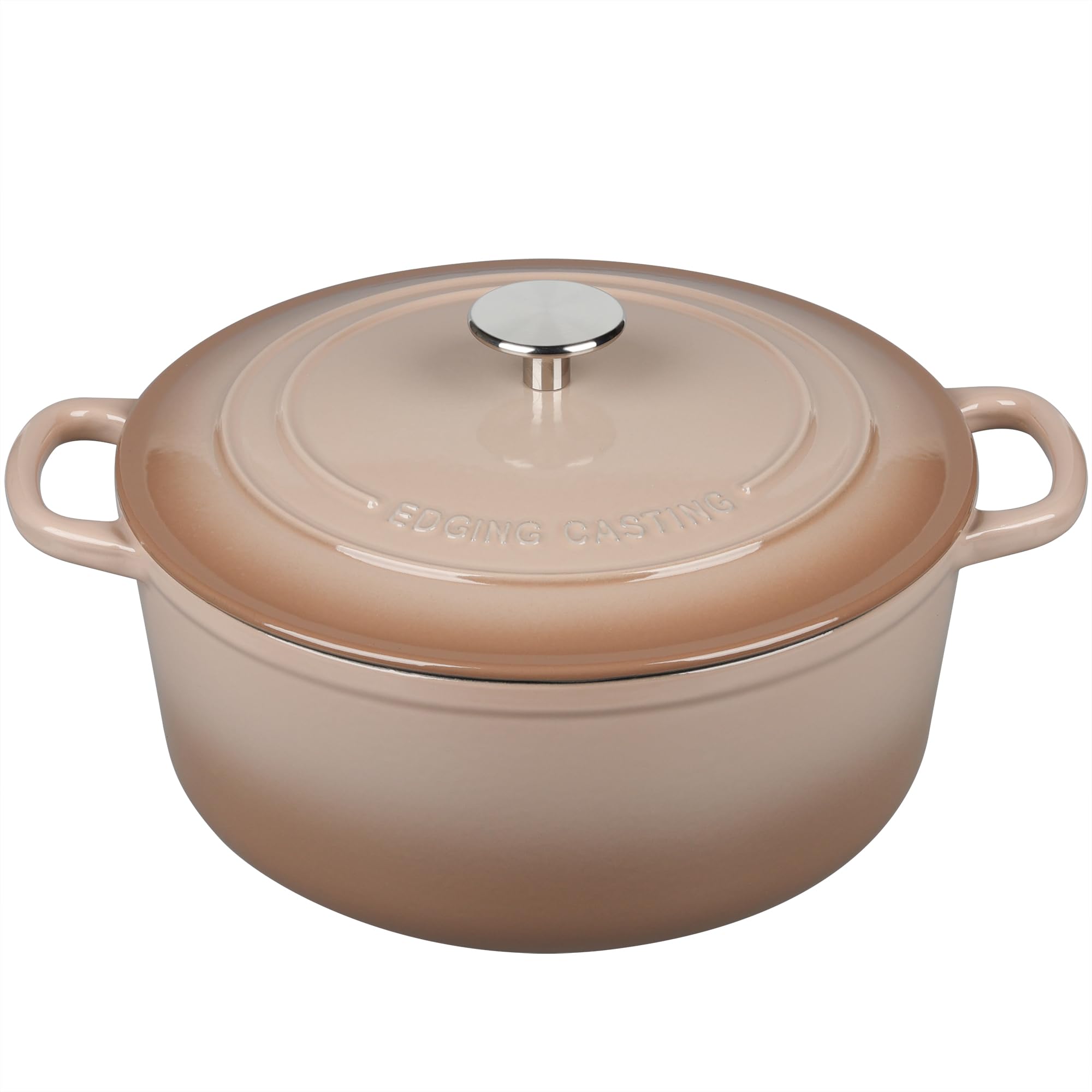 EDGING CASTING Enameled Dutch Ovens Cast Iron Dutch Oven Pot with Lid for Bread Baking, Cook, Dual Handle, 7 Quart, Mocha Image