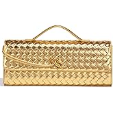 Upbull Trendy Woven Evening Clutch Purses Women Underarm Shoulder Handbag Cute Satchels Crossbody Purse PU Leather Wallet
