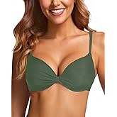 Aqua Eve Womens Underwire Bikini Top - Push Up Swim Top Twist Front Crisscross Back Swimsuit 2026