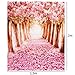 Mohoo 5x7ft Silk Photography Backdrop Cherry Blossoms Street Studio Photography Backdrop Photo Background Beautiful Flower 1.5x2.1m (Updated Material)