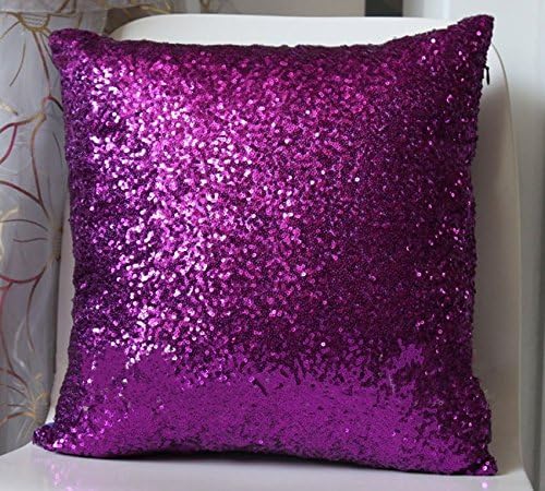 Solid Color Glitter Sequins Throw Pillow Case Cafe Home Decor Cushion Covers Purple
