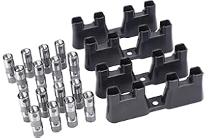 Ensun 16 Pcs Performance Hydraulic Roller Valve Lifters 12499225 + 4 Guide Trays 12595365 - Compatible with - Chevy GM LS1 LS2 LS7 4.8L 5.3L 5.7L 6.0L HL124