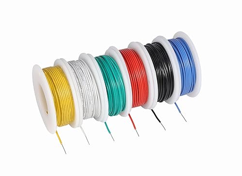 TUOFENG 26 awg Wire Solid Core Hookup Wires-6 Different Colored
