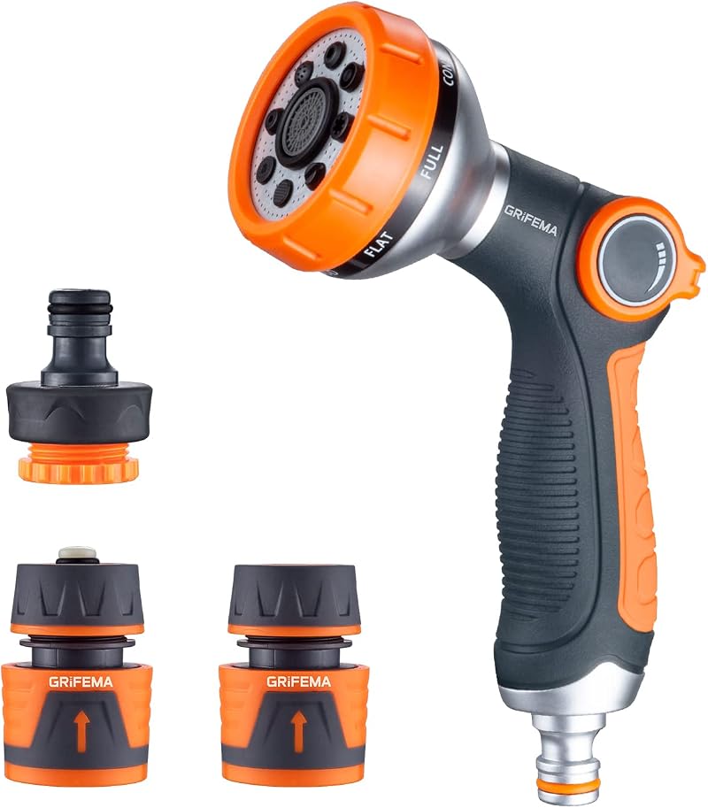 GRIFEMA GE1303-1 8 Pattern Hose Nozzle Set High Pressure Garden Sprayer