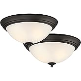 Designers Fountain Flush Mount Ceiling Light, 11 Inch Frosted Glass Lighting Fixture for Kitchen, Bedroom, Bathroom, and Hall