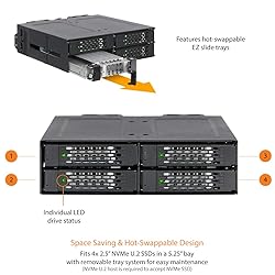 ICY DOCK 4 Bay 2.5 NVMe U.2/U.3 SSD PCIe 4.0 Rugged