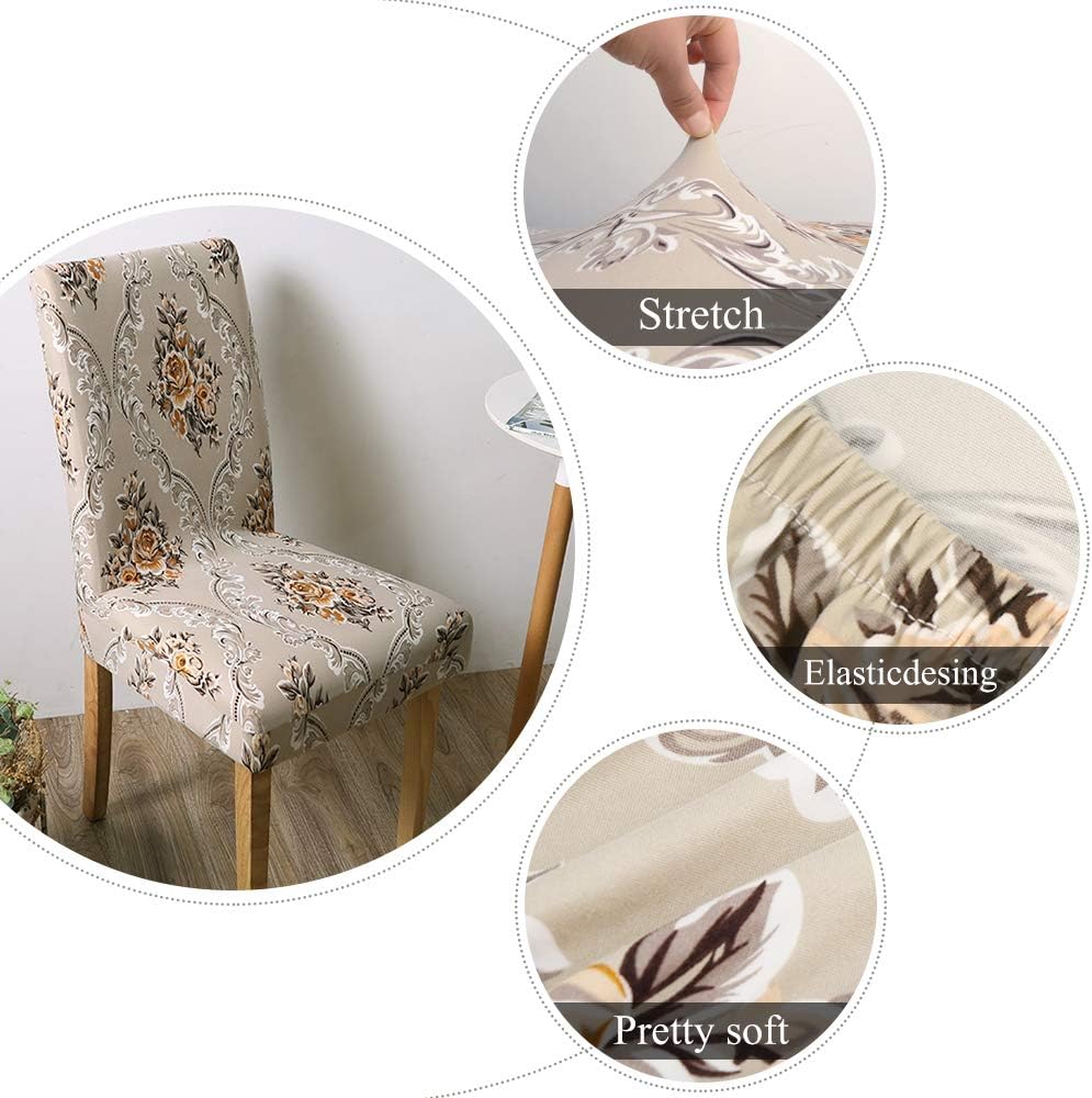 VIVOTE Dining Room Chair Covers Stretch Dining Chair Slipcover Parsons Chair Covers Chair Furniture Protector Covers Removable Washable Chair Cover for Dining Room, Hotel, Ceremony (2 Pack): Kitchen & Dining