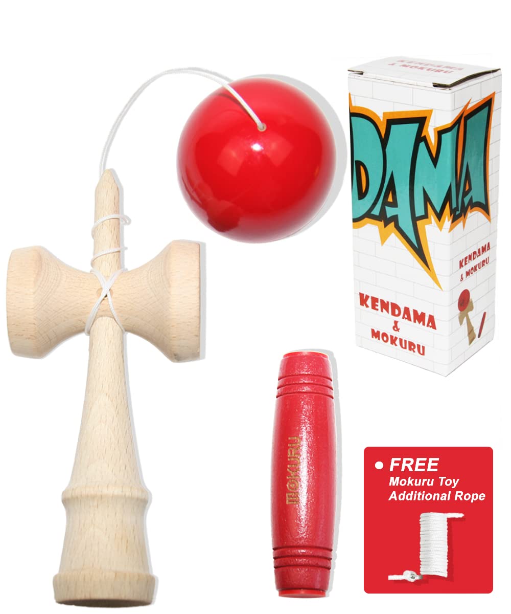EasY FoxY ToY Wooden Kendama Mokuru Toy; Kids Japanese Skill Games Boy Girls age 6+; Playground Ball Game Gift