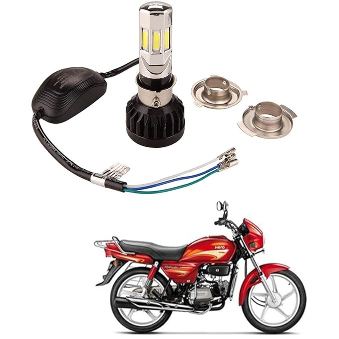 RWT H4 Led Headlight Blub 35W Brighter 3D 6 Led for Hero Splendor Plus