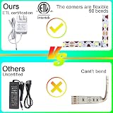 Hont 13ft Led Vanity Lights Kit Bendable 4M Dimmer Power Supply Adhesive Backing view 5