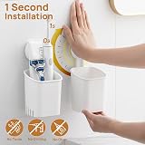 LEVERLOC Toothbrush Holder 2 Pack, Wall Mounted, 3 KG Max Hold, White view 3