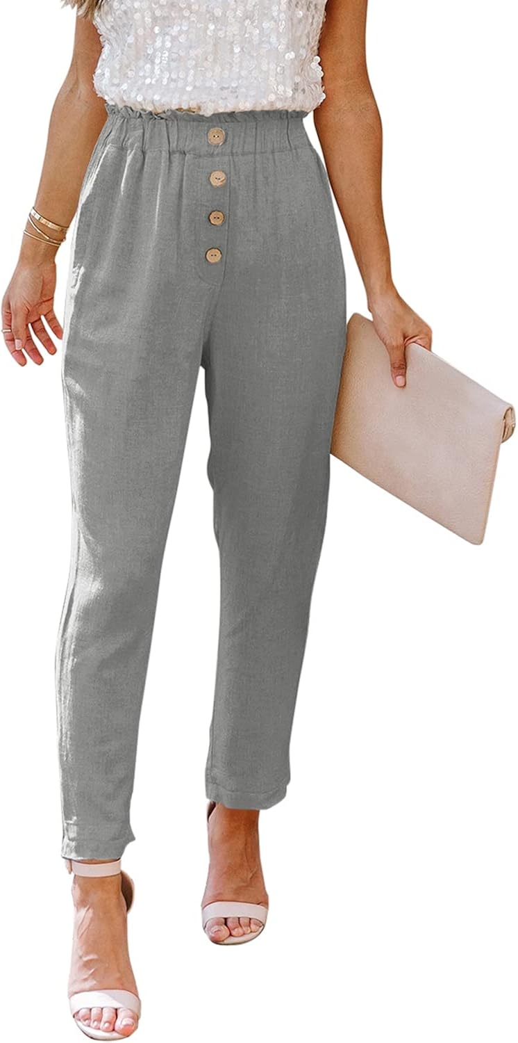 NIMIN Womens Casual Loose Pants Comfy Cropped Work Pants