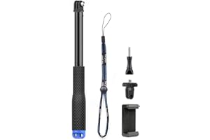GEPULY 46''Alumium Waterproof Selfie Stick with 1/4 Thread Hole Underwater Pole Handle Grip Monopod for GoPro Hero 13 12 11 Max Insta360 AKASO DJI OSMO Action Cameras Accessories