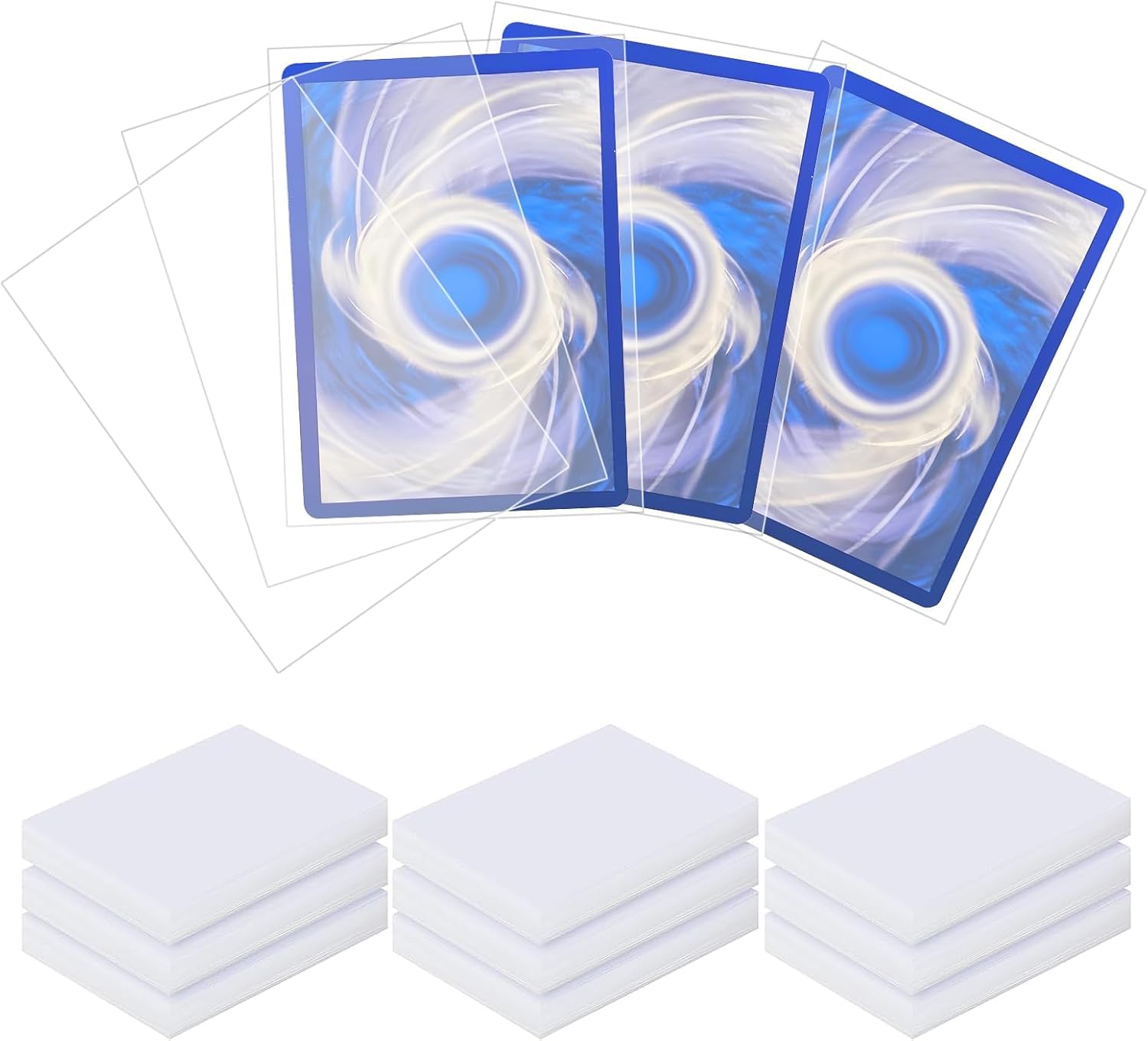 Homgaty 300 Pcs Standard Card Sleeves, Clear Penny Sleeves, Trading Card Sleeves for Pokemon, Magic, MTG, TCG, Gathering, Board Games, Yugioh, Dropmix, Dragon Shield Sleeves Holders (Transparent)